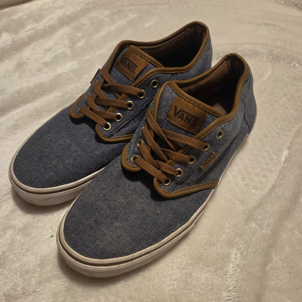 Vans Atwood Low Skateboard Sneaker Lace Up Navy/Brown